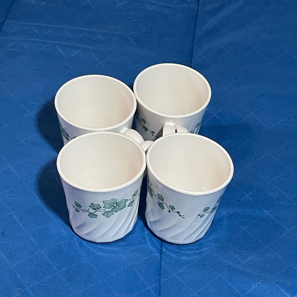 Vintage Corningware callaway green ivy tea cups set of 4